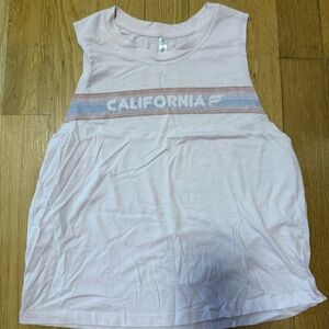 Women’s Fabletics Light Pink Graphic Muscle Tank Size Small Like New
